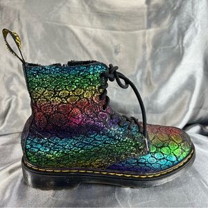 Dr. Martens 1460 Pascal Rainbow Croc Print Boots Womens 5 US / 38 EU Casual Goth